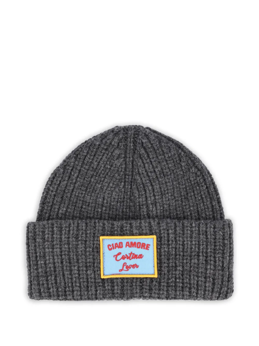 Giada Benincasa ribbed-knit logo-patch beanie hat - Grigio