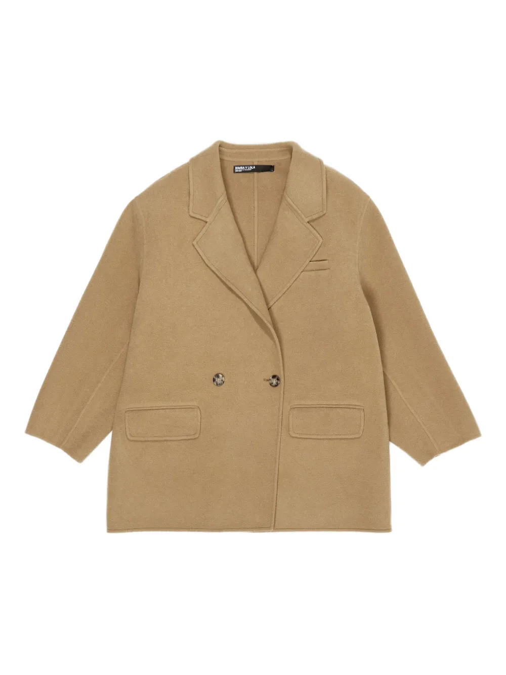 Bimba Y Lola Long-sleeve Double-breasted Coat In Brown