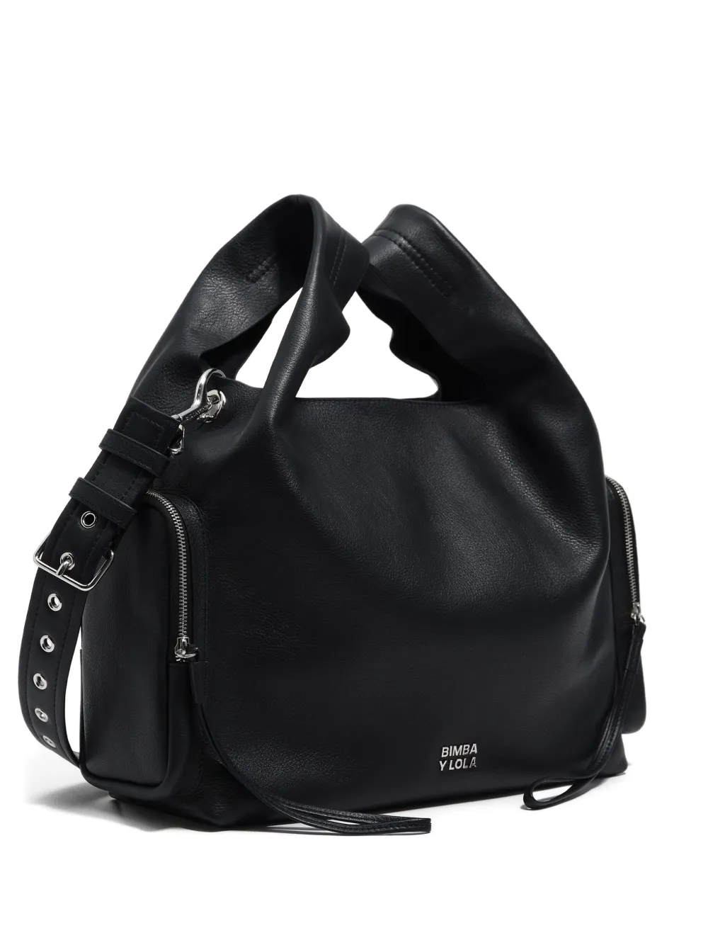 Bimba Y Lola Eyelet-strap Satchel In Black
