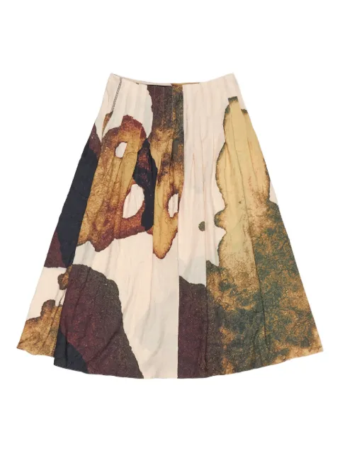 Bimba y Lola pleated abstract-print skirt