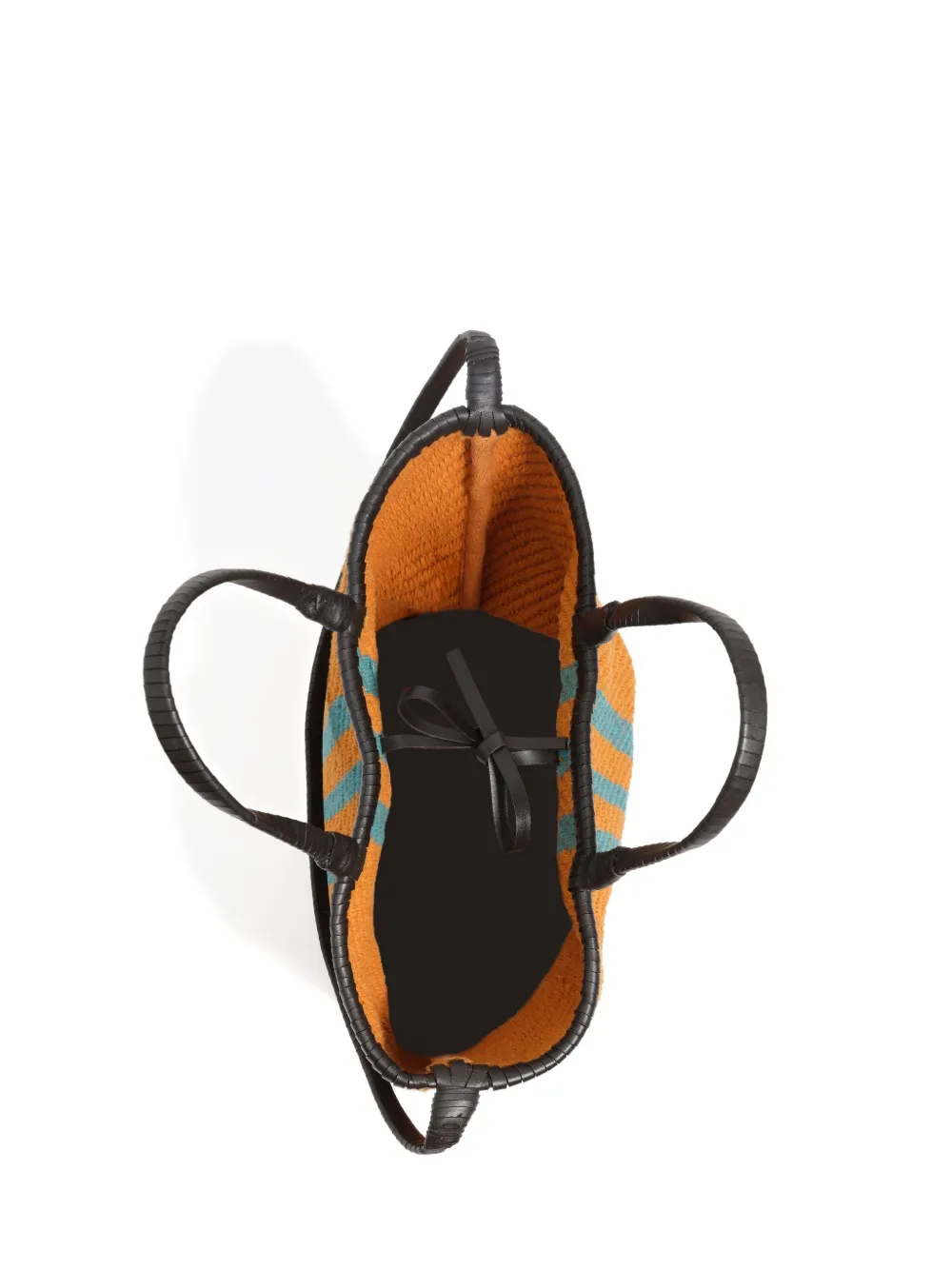 Bimba y Lola striped woven tote bag | Orange | Image 1