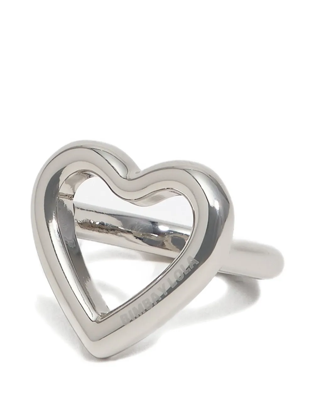 Bimba Y Lola Floral-print Heart Keyring In White