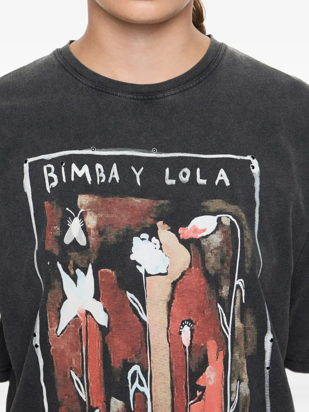 Bimba Y Lola Graphic-print Cotton T-shirt In Black