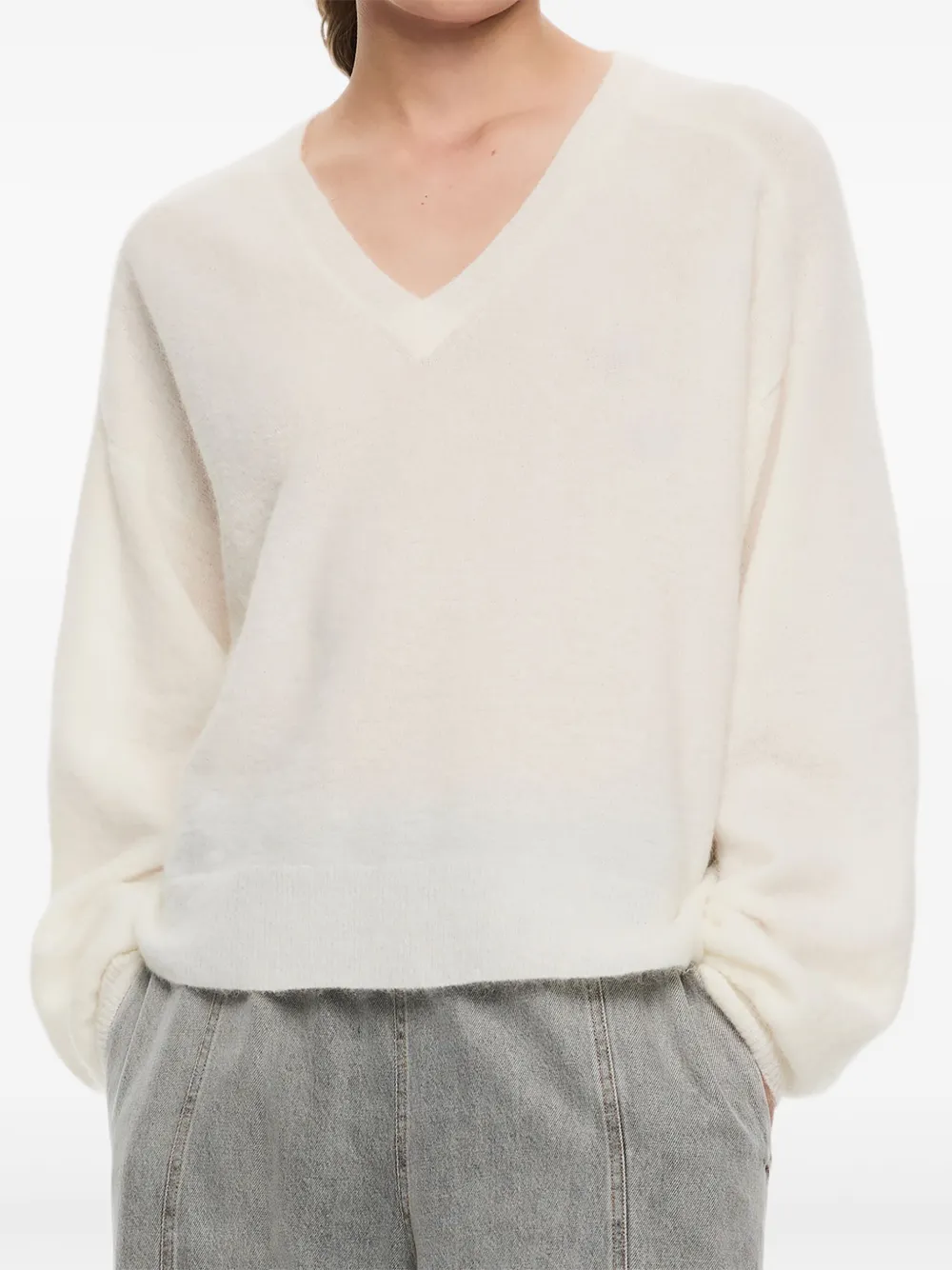 Bimba Y Lola V-neck Sweater In White