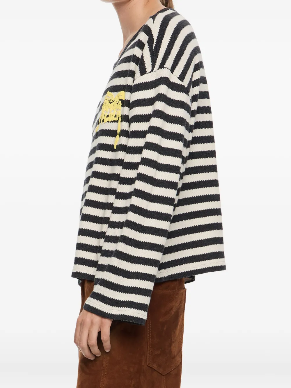 Bimba y Lola Gestreept T-shirt met lange mouwen Zwart