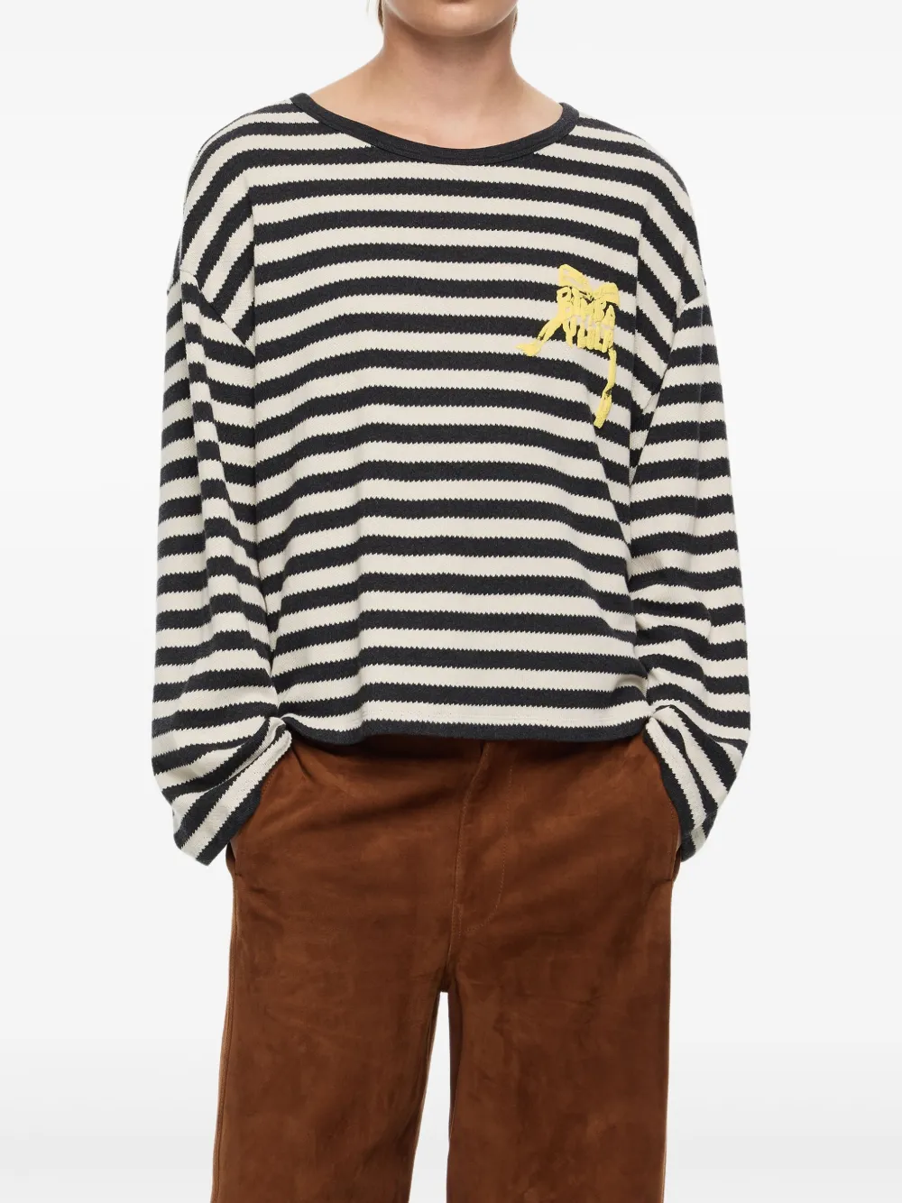 Bimba y Lola Gestreept T-shirt met lange mouwen Zwart