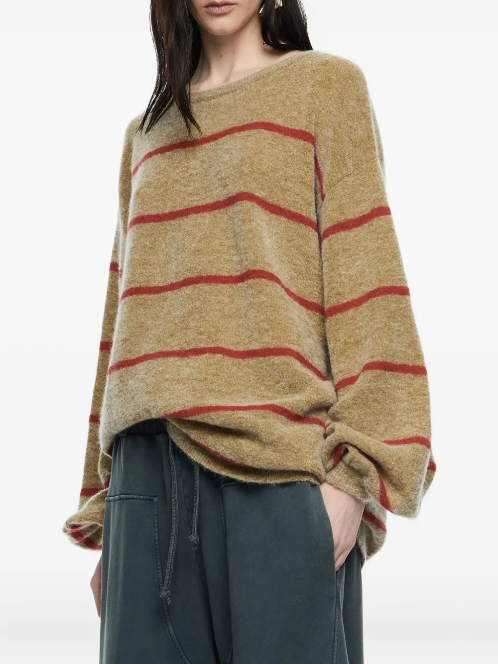 Bimba Y Lola Striped Balloon-sleeve Sweater In Multi