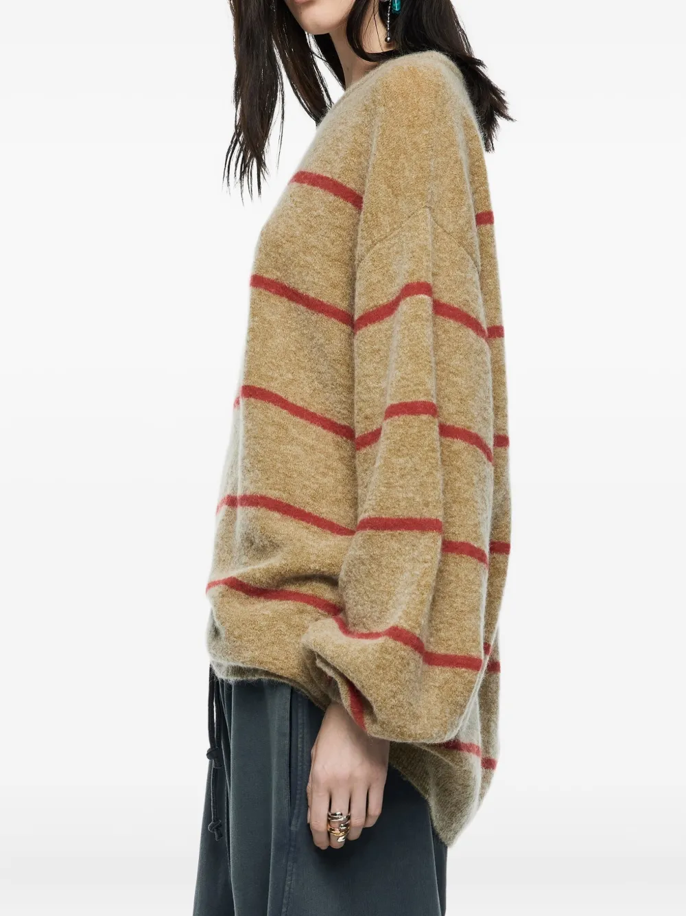 Bimba Y Lola Striped Balloon-sleeve Sweater In Multi
