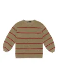 Bimba y Lola striped balloon-sleeve sweater - Brown