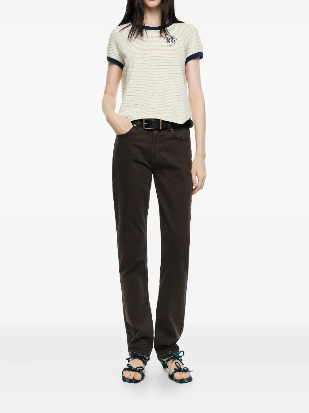 Bimba y Lola Katoenen straight jeans - Bruin