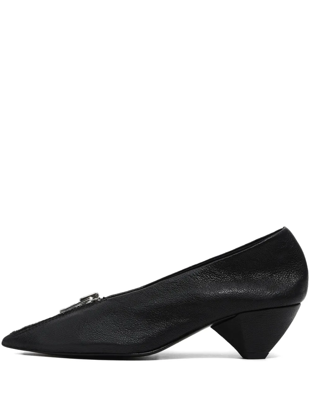 Bimba Y Lola 35mm Zip-detail Pointed Pumps In Black