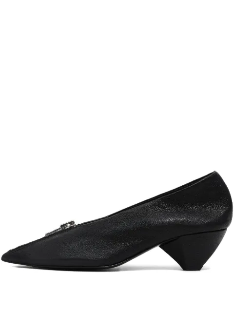 Bimba y Lola 35mm zip-detail pointed pumps