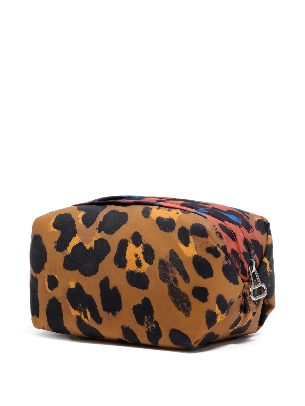 Bimba Y Lola Leopard-print Zipped Make-up Bag In Brown