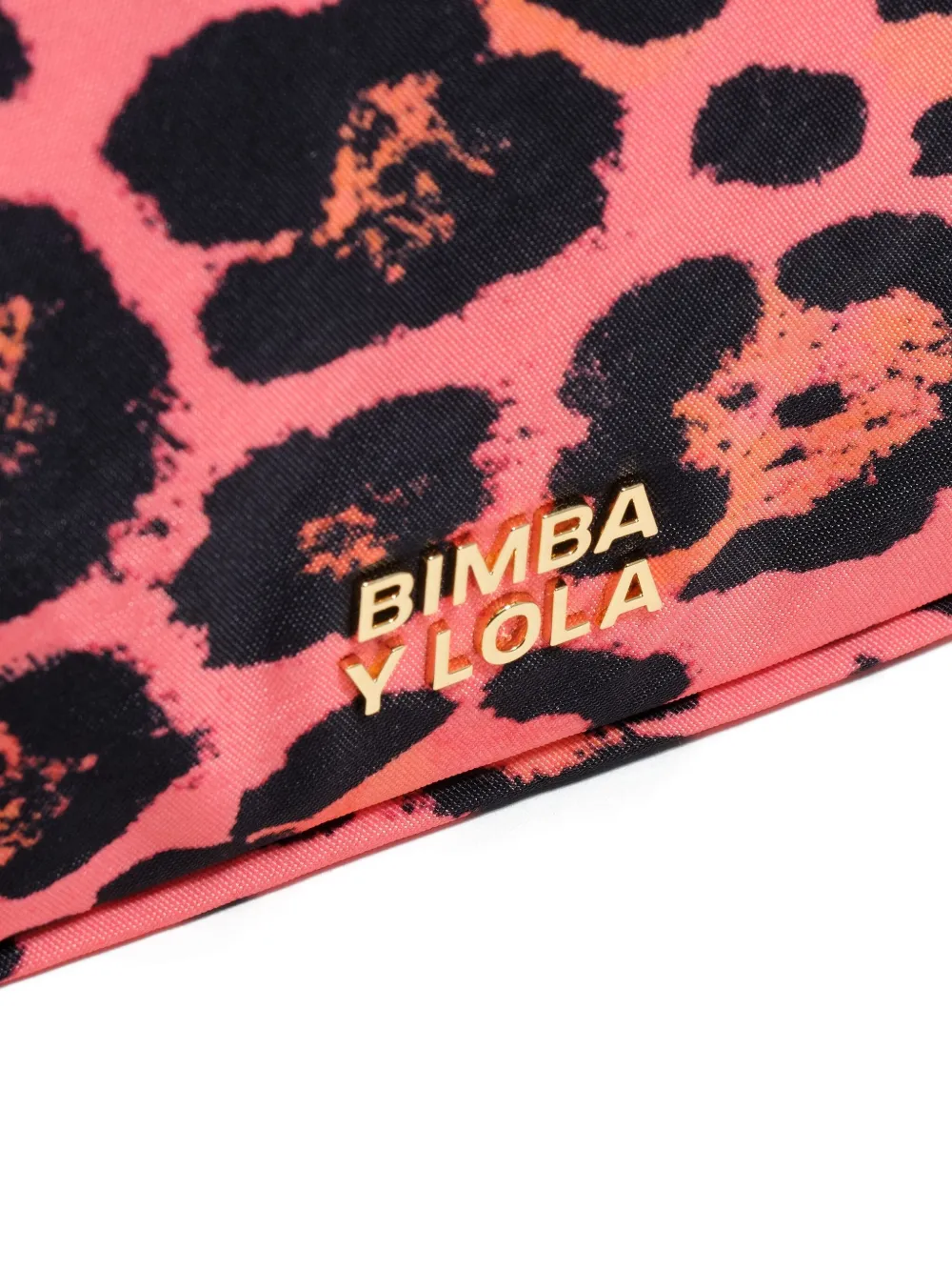 Bimba Y Lola Leopard-print Double-zip Make Up Bag In Pink