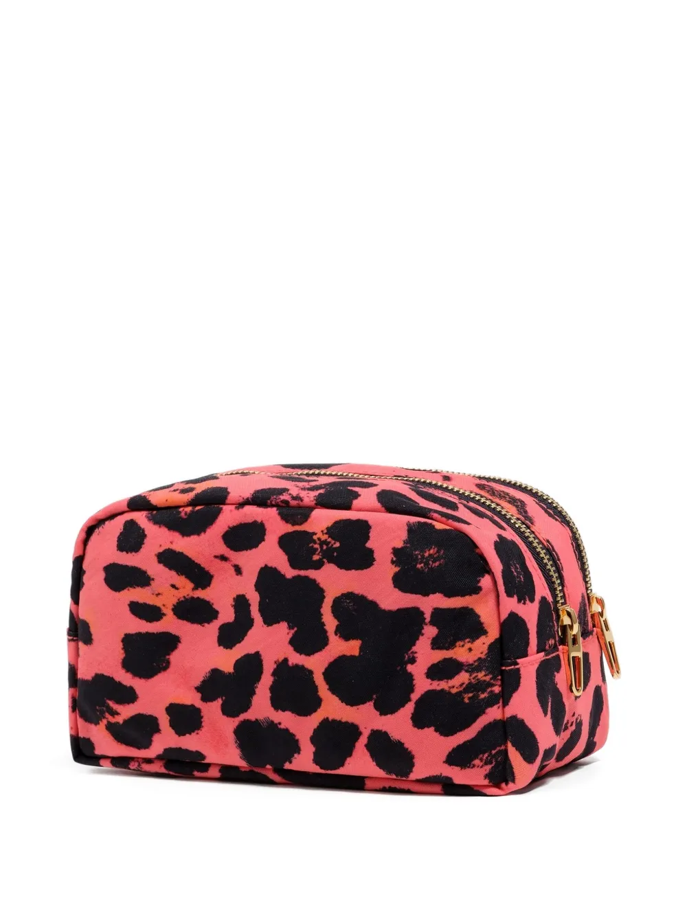 Bimba Y Lola Leopard-print Double-zip Make Up Bag In Pink