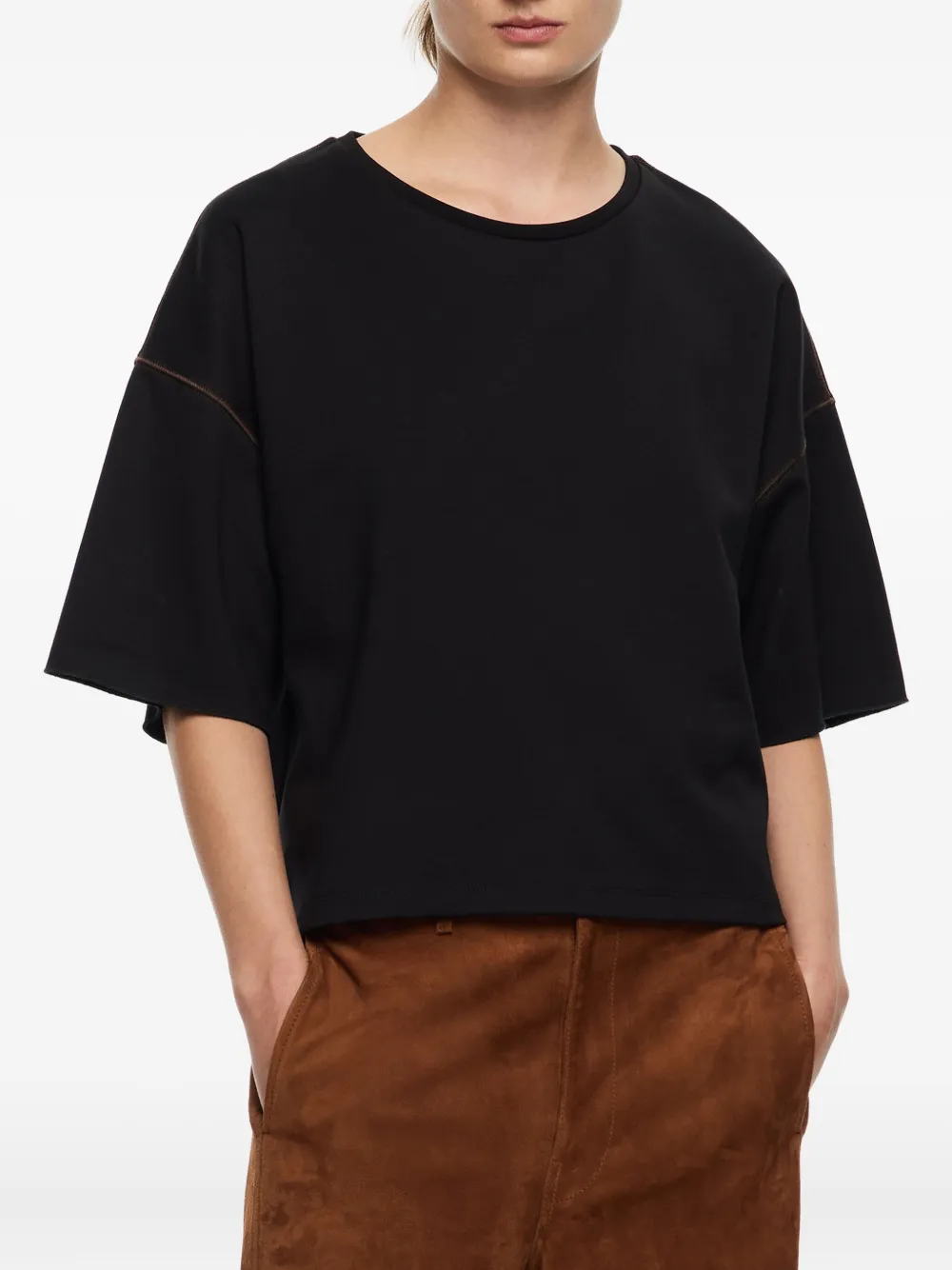 Bimba y Lola T-shirt met contrasterend stiksel Zwart