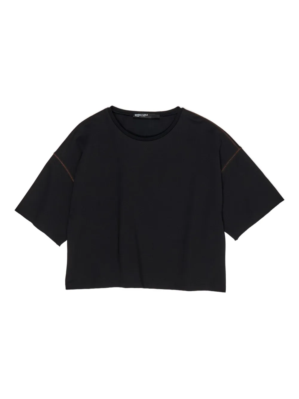 Bimba Y Lola Contrast-stitch T-shirt In Black