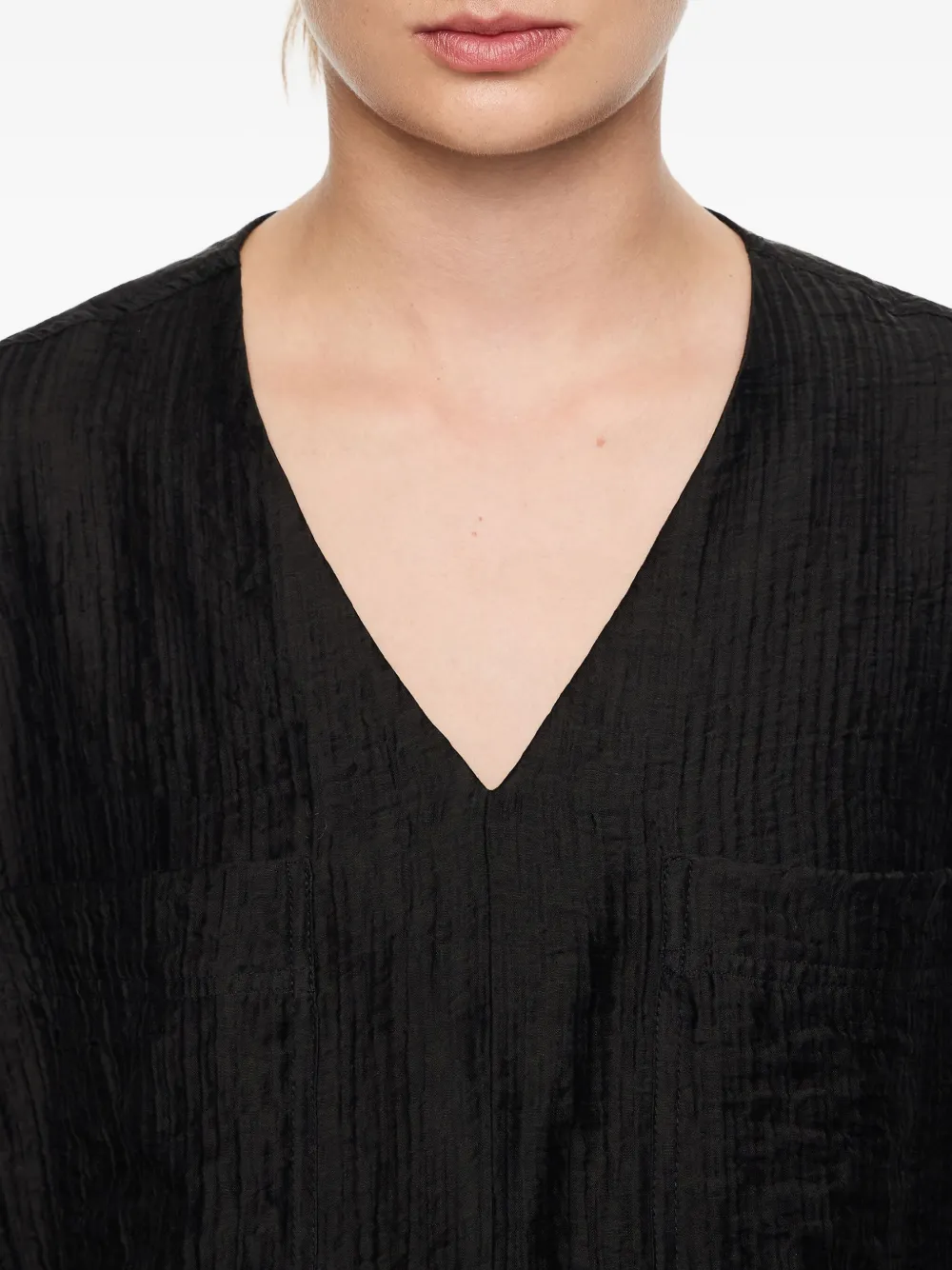 Bimba Y Lola V-neck Tie-waist Top In Black