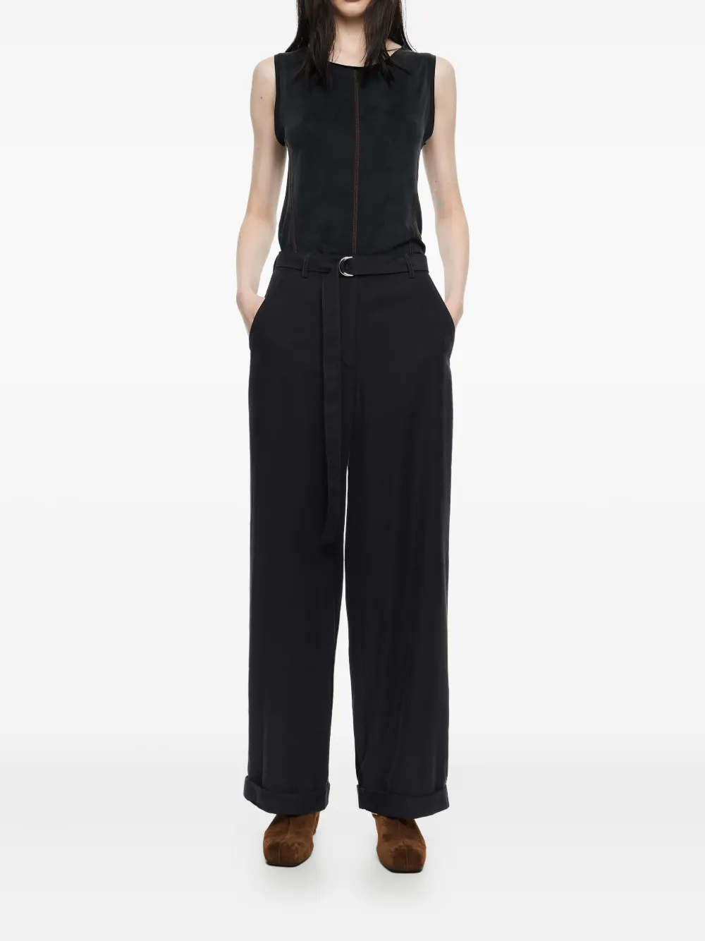 Bimba y Lola Broek met ceintuur - Zwart