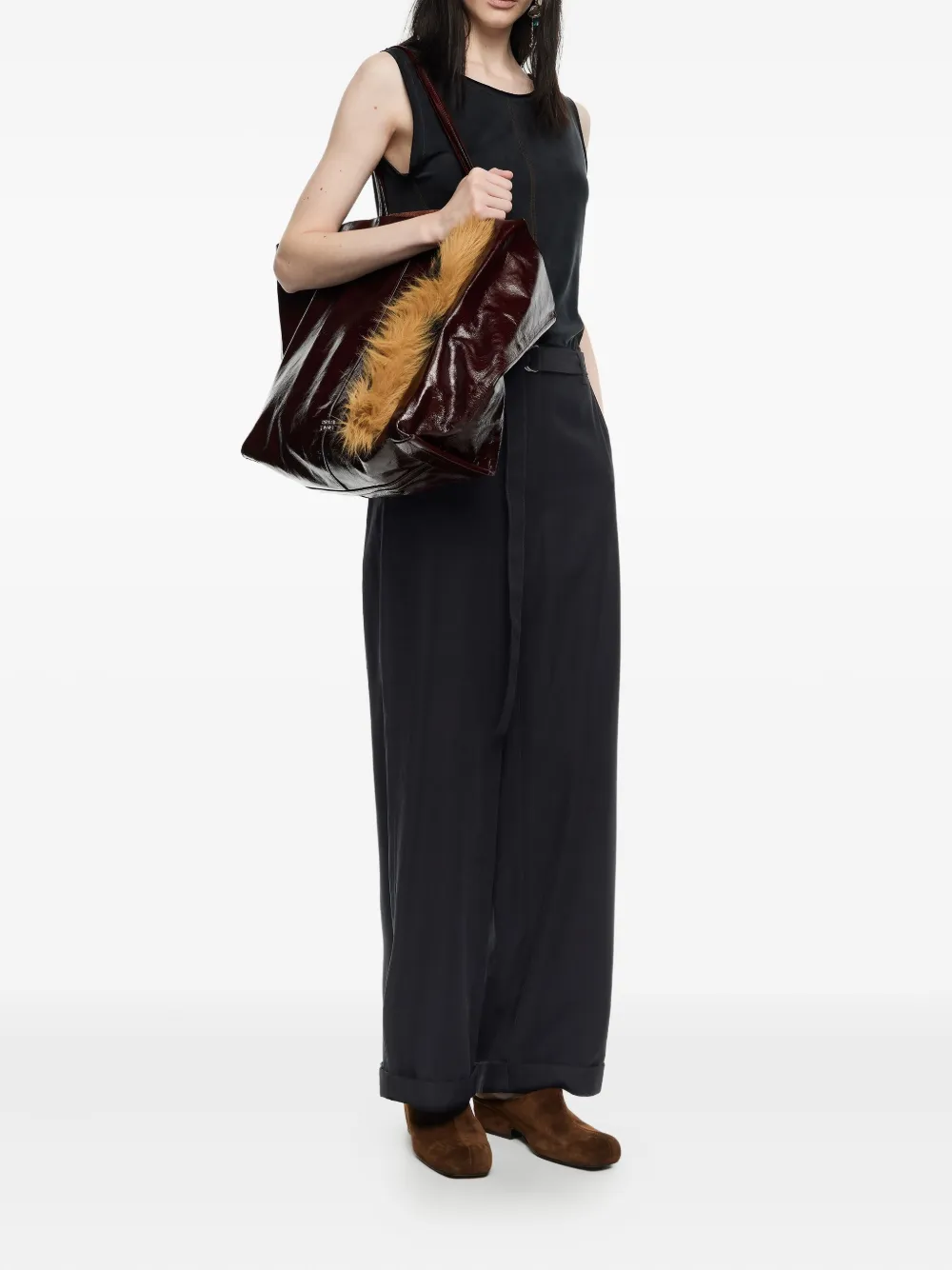 Bimba Y Lola Belted Trousers In Black