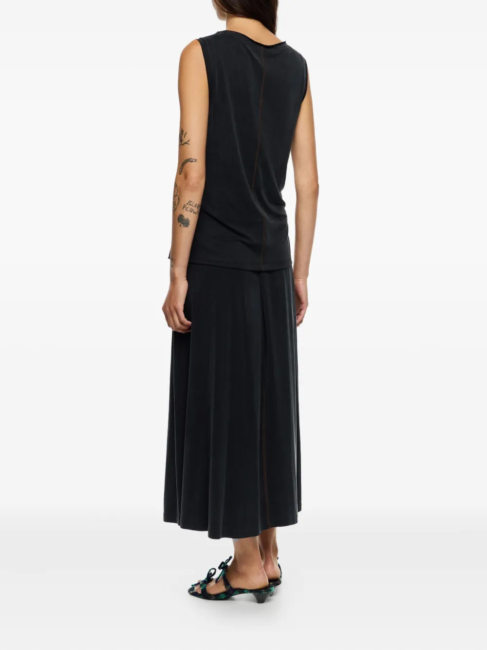 Bimba Y Lola Seam-detail Midi Skirt In Black
