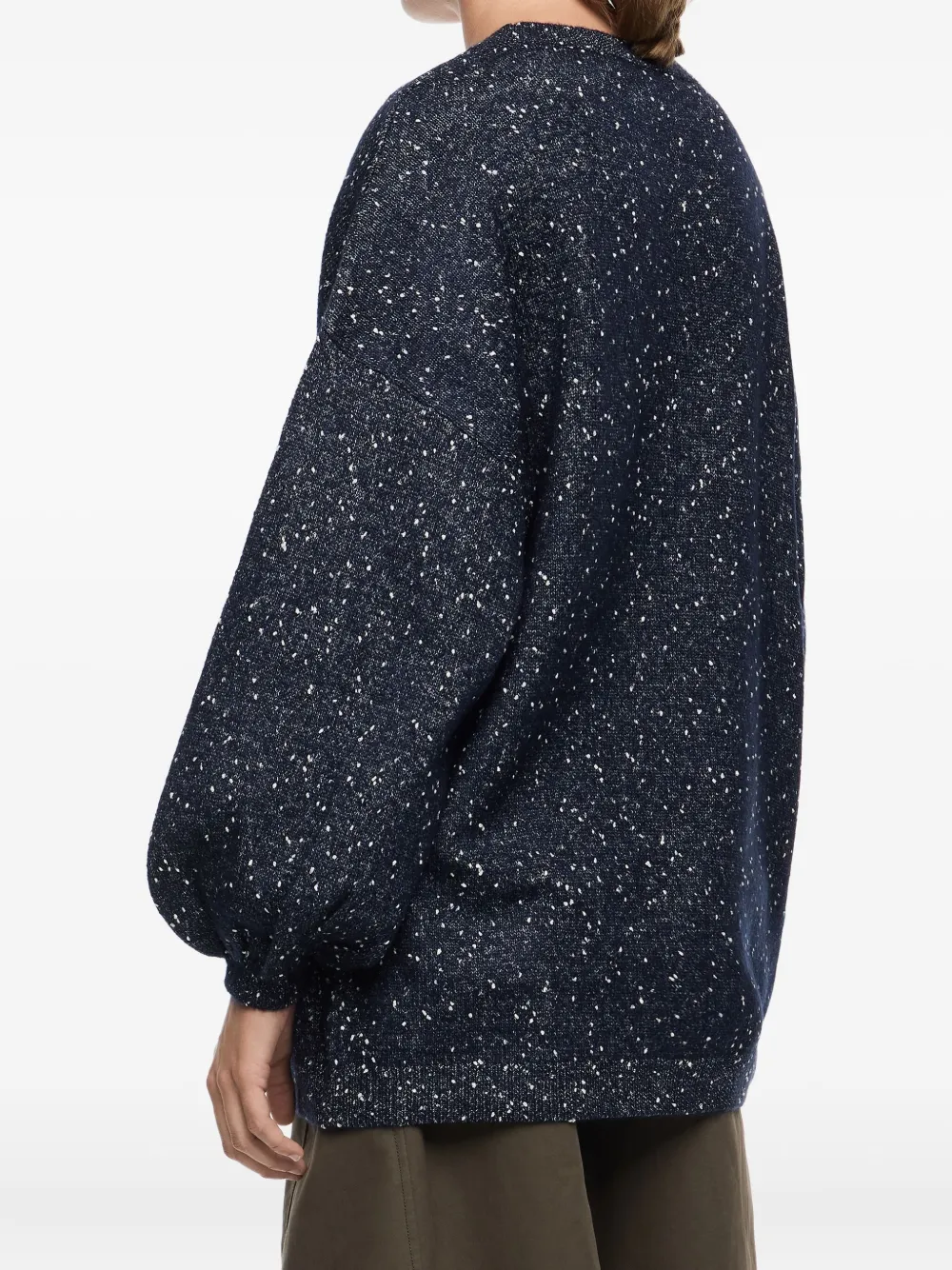Bimba Y Lola Speckled Balloon-sleeve Sweater In Blue
