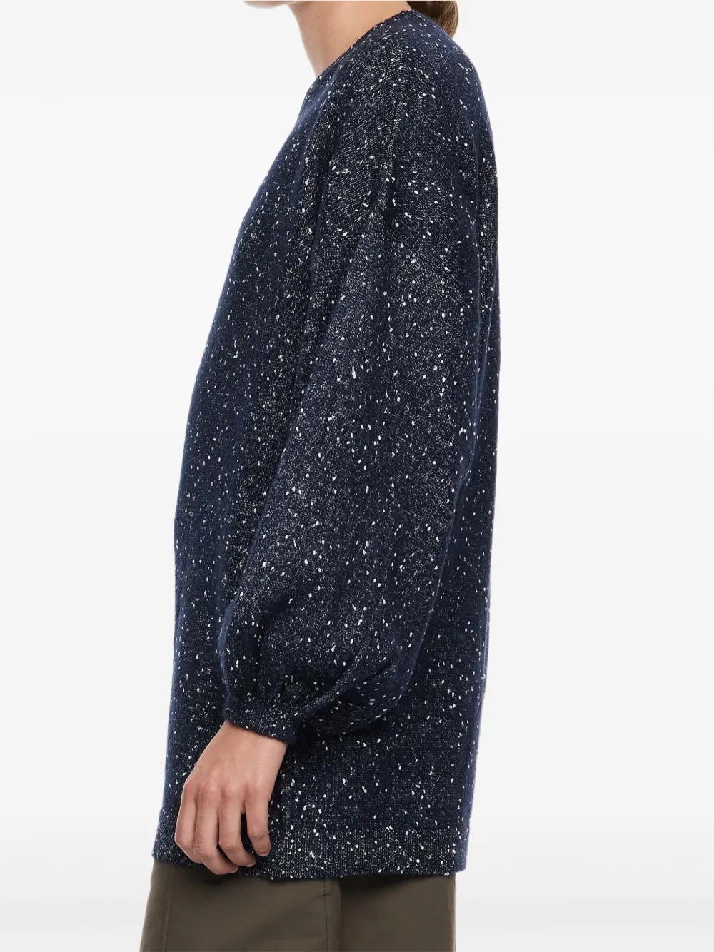 Bimba Y Lola Speckled Balloon-sleeve Sweater In Blue