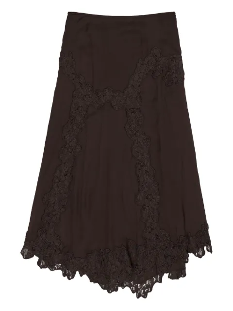 Bimba y Lola lace-trimmed midi skirt