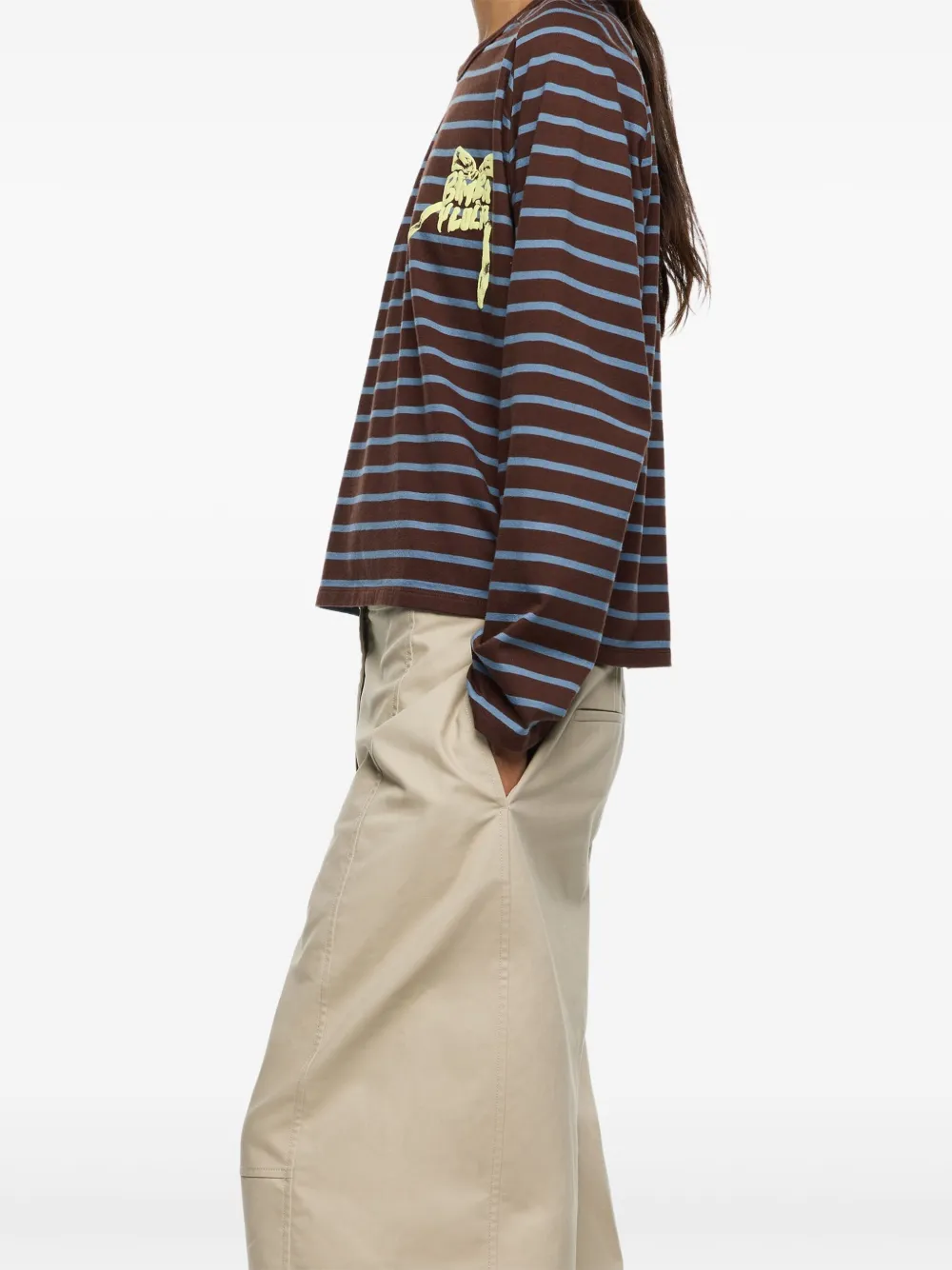 Bimba y Lola Gestreept T-shirt met lange mouwen Bruin