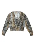 Bimba y Lola snake-print V-neck sweater - Green