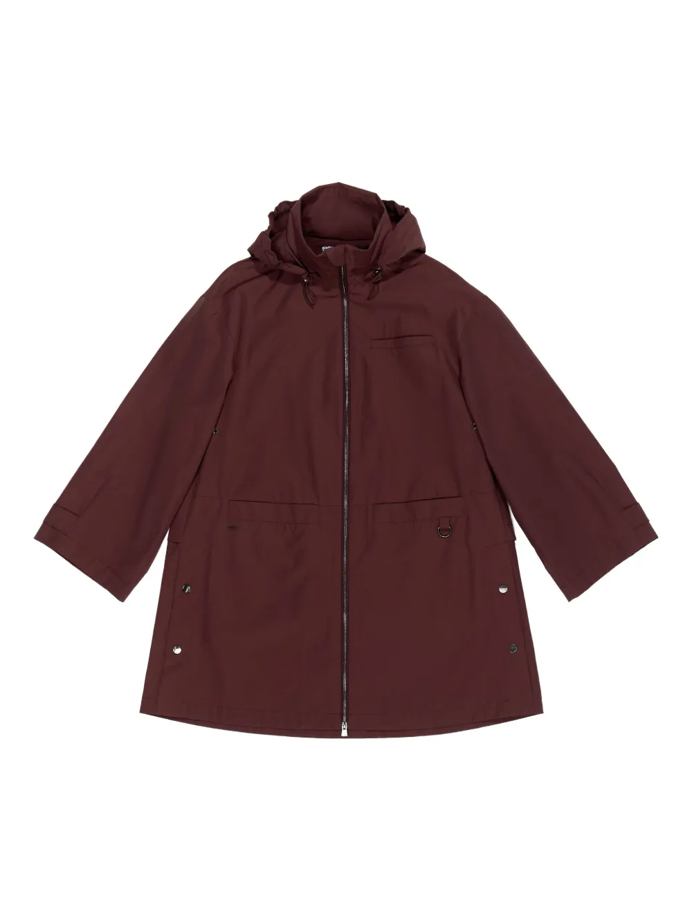 Bimba Y Lola Hooded Raincoat In Burgundy