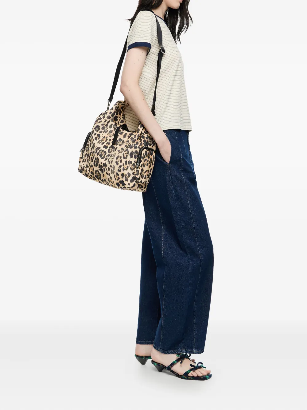 Bimba y Lola leopard-print tote bag - Bruin