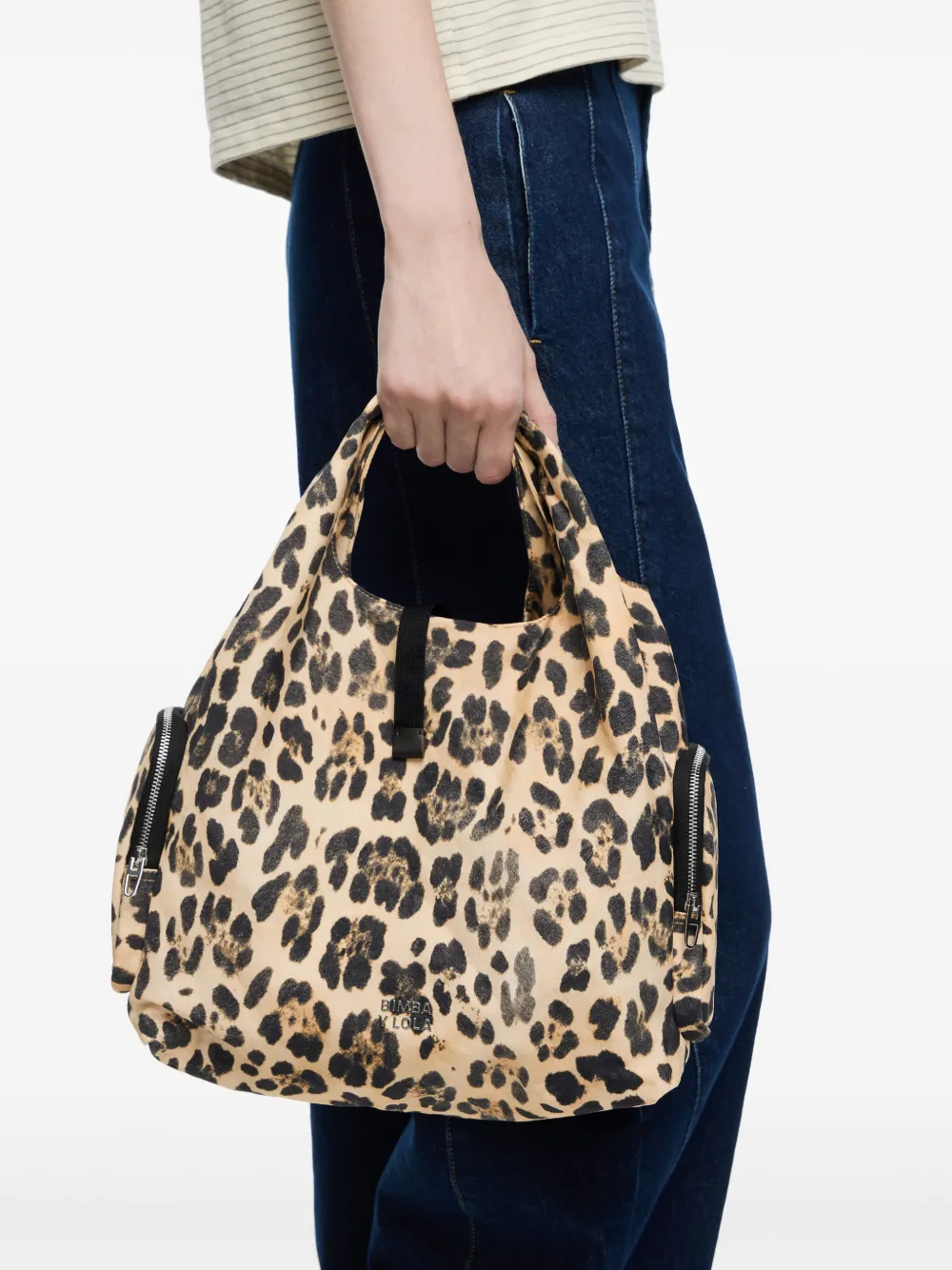 Bimba Y Lola Leopard-print Tote Bag In Brown