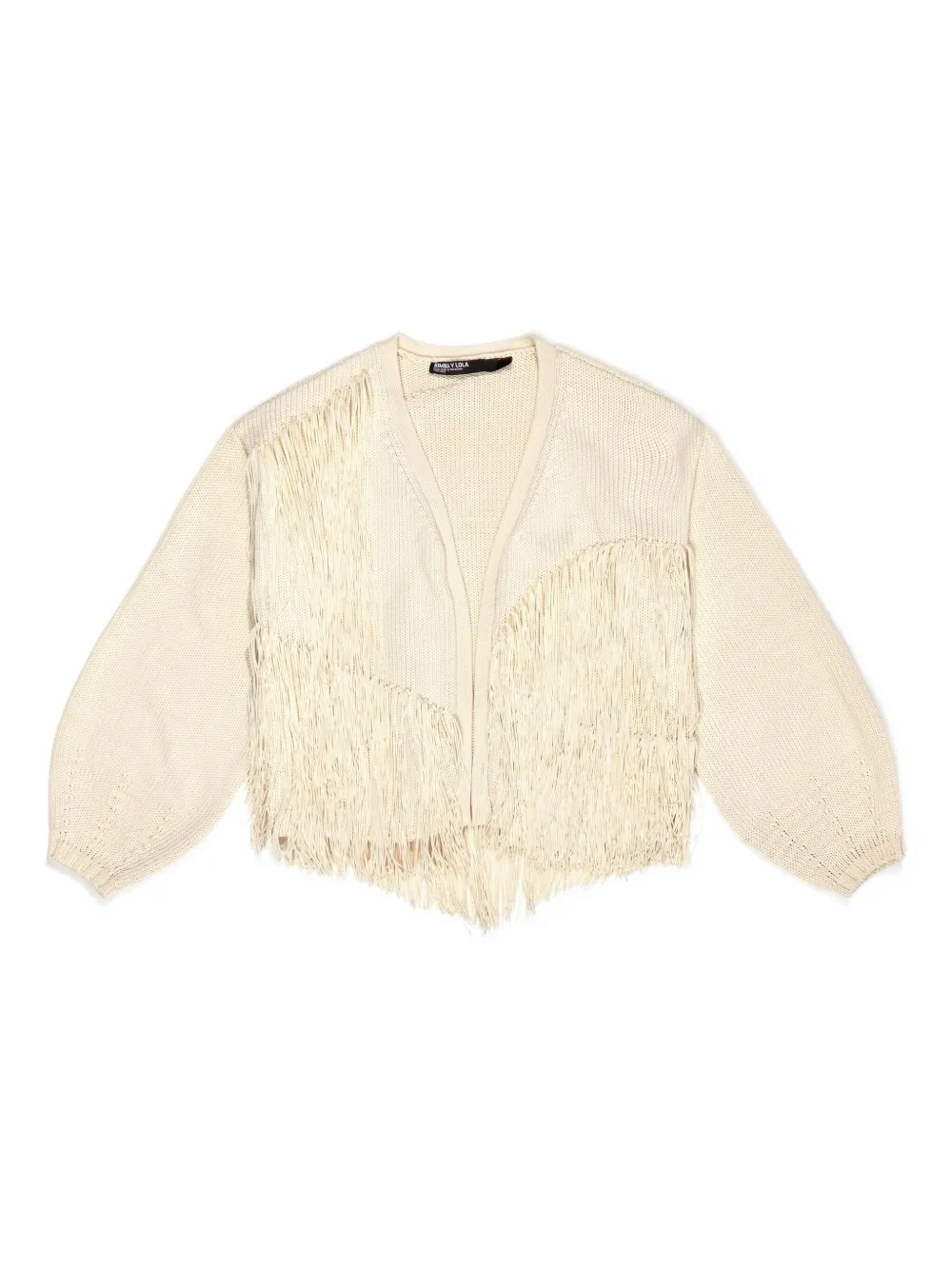 Bimba Y Lola Fringe-detail Knitted Cardigan In Neutral