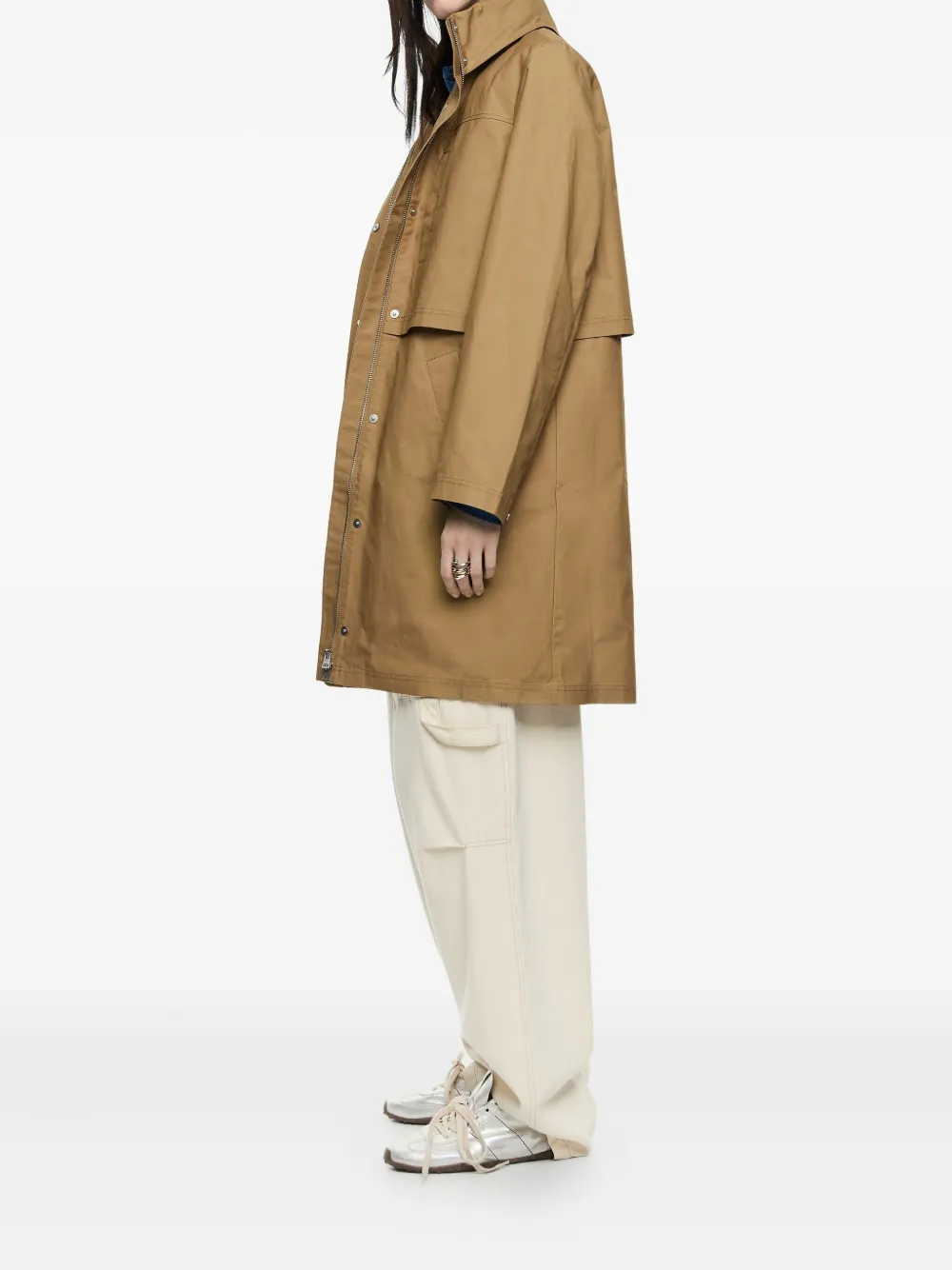 Bimba y Lola Regenjas met knopen Bruin