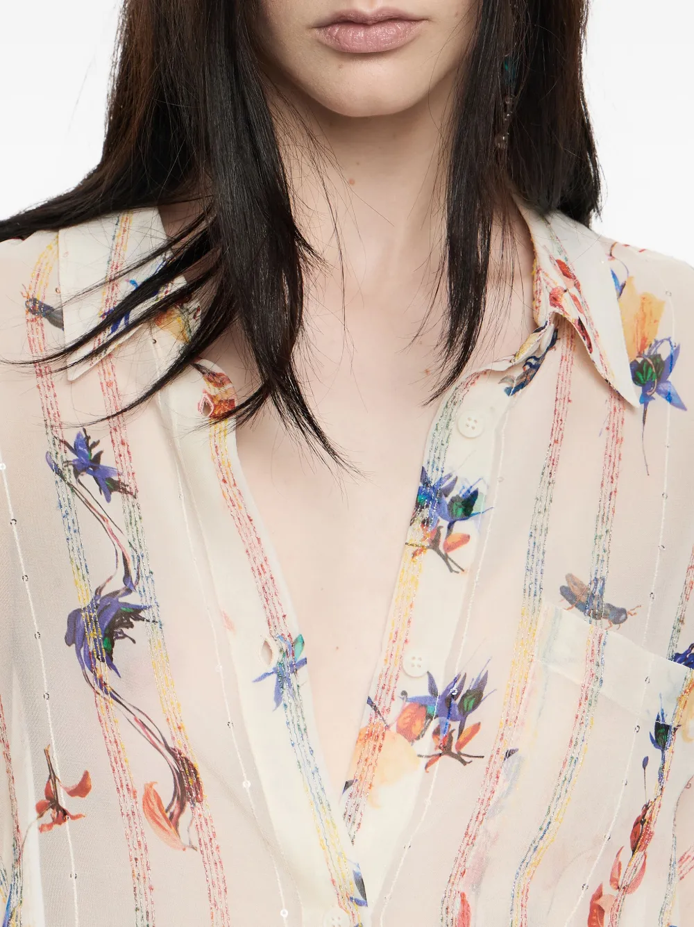 Bimba y Lola blouse met bloemenprint Beige
