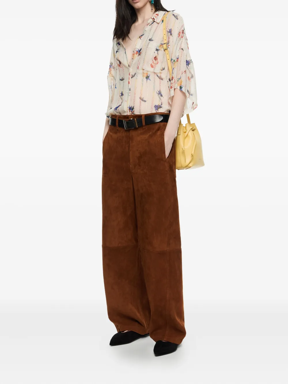 Bimba y Lola blouse met bloemenprint - Beige