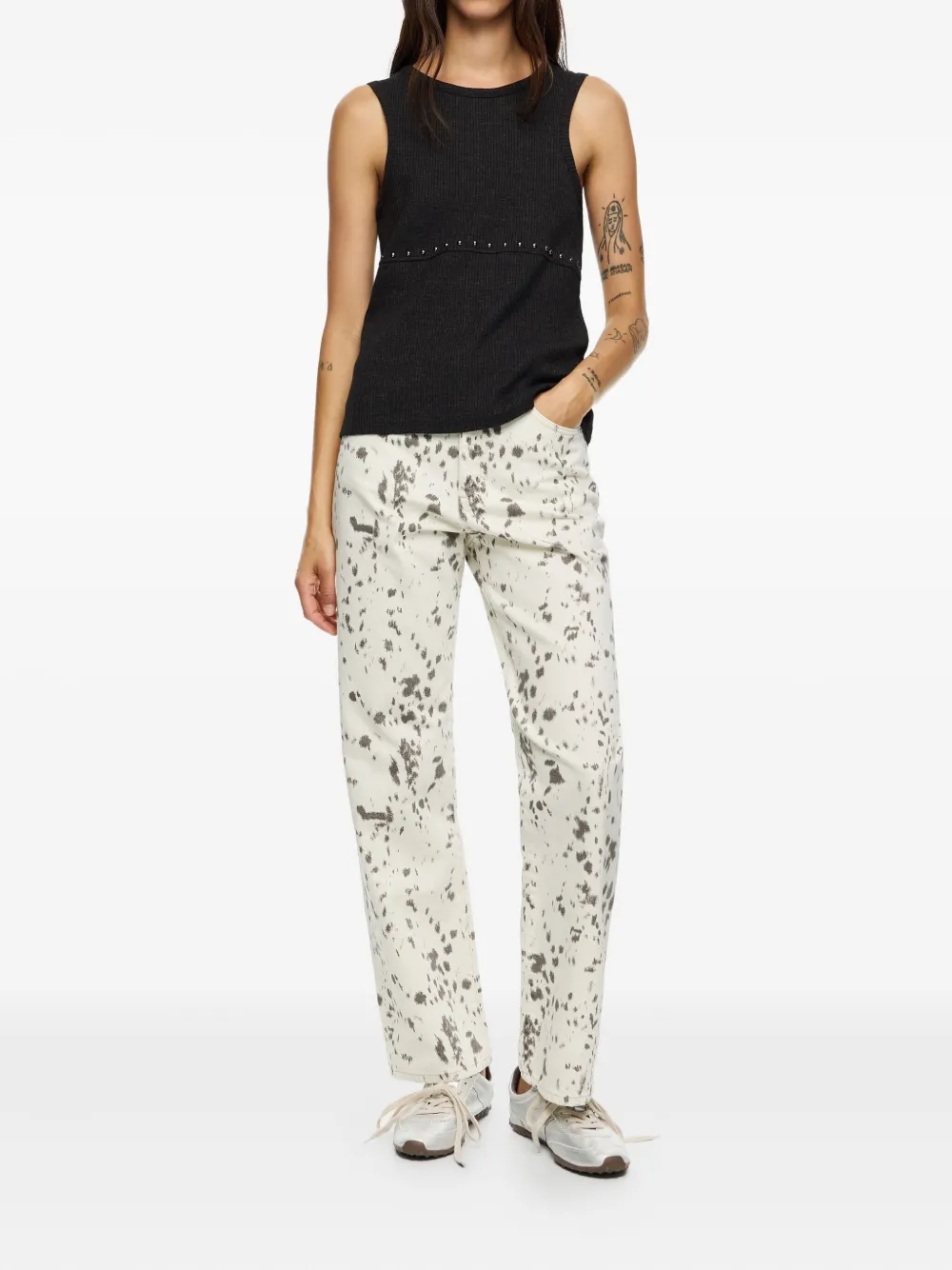Bimba y Lola Straight jeans met stippen - Wit