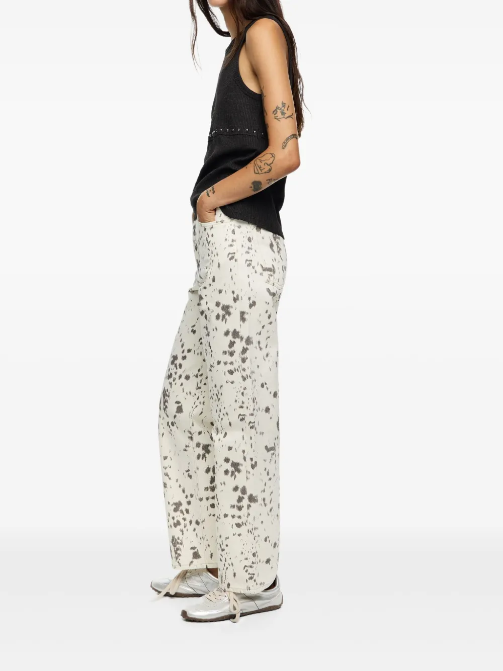 Bimba y Lola Straight jeans met stippen Wit