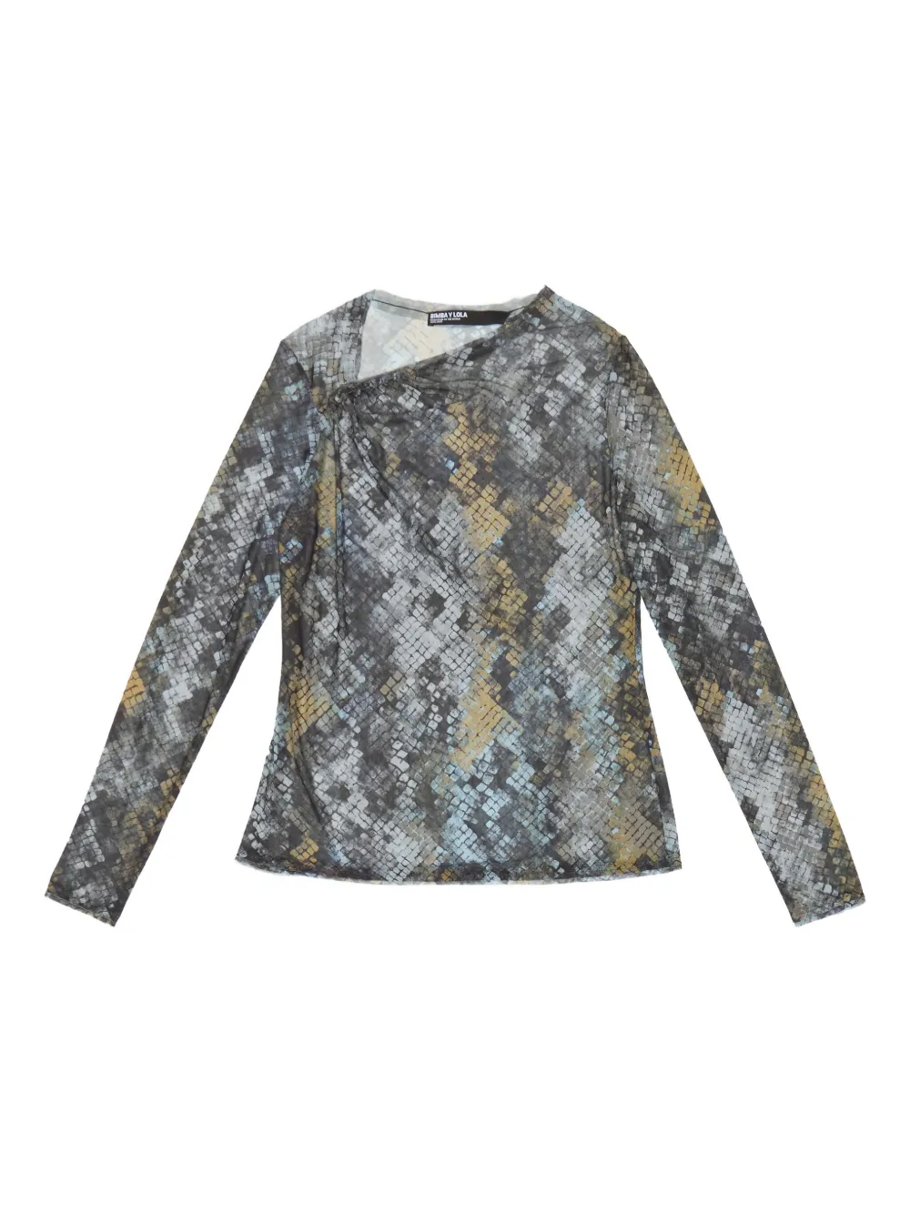 Bimba Y Lola Snake-print Asymmetric Top In Gray