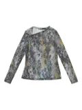 Bimba y Lola snake-print asymmetric top - Green