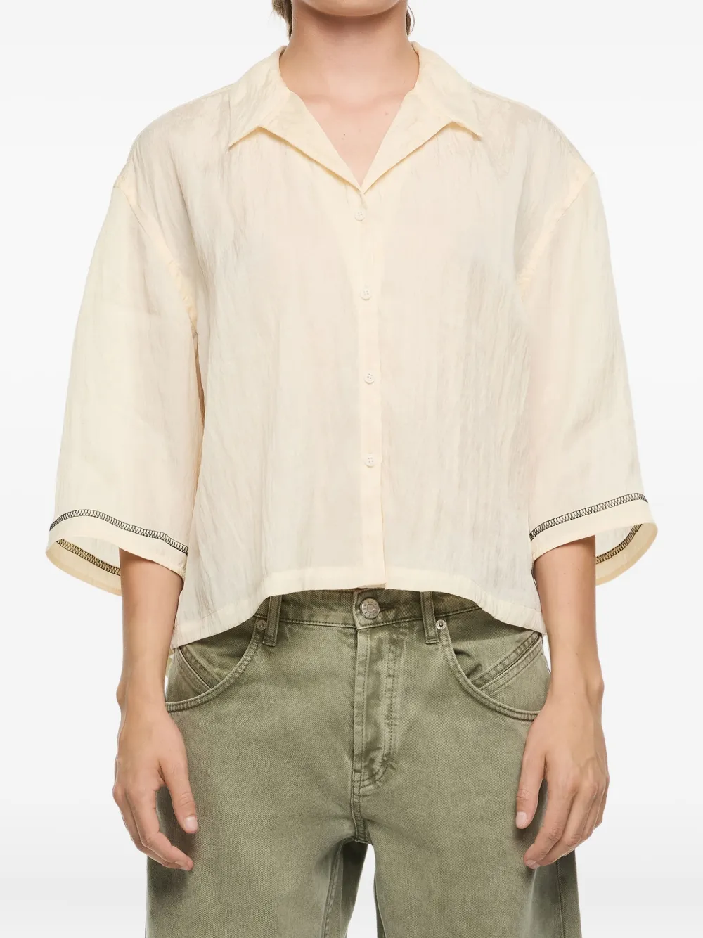 Bimba Y Lola Drawstring-detail Shirt In Neutral