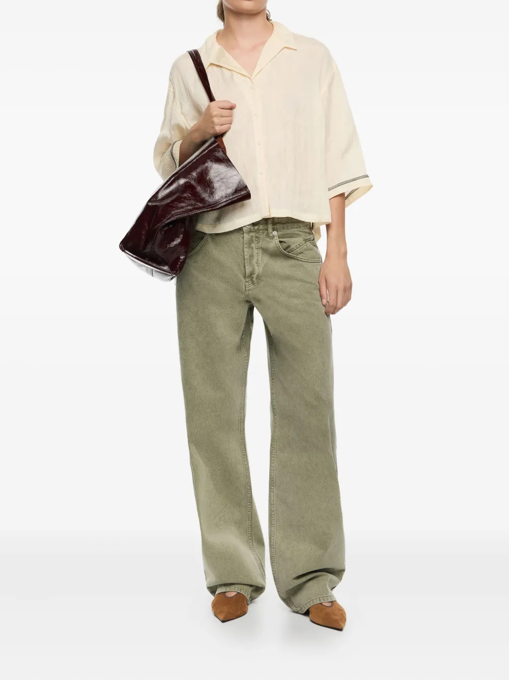 Bimba Y Lola Drawstring-detail Shirt In Neutral