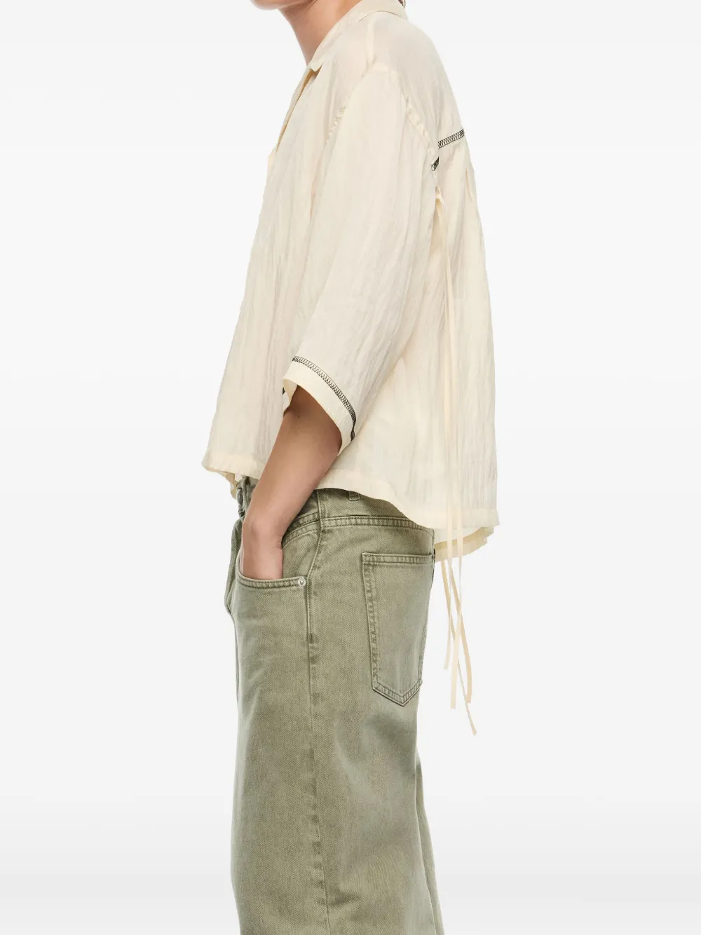 Bimba Y Lola Drawstring-detail Shirt In Neutral
