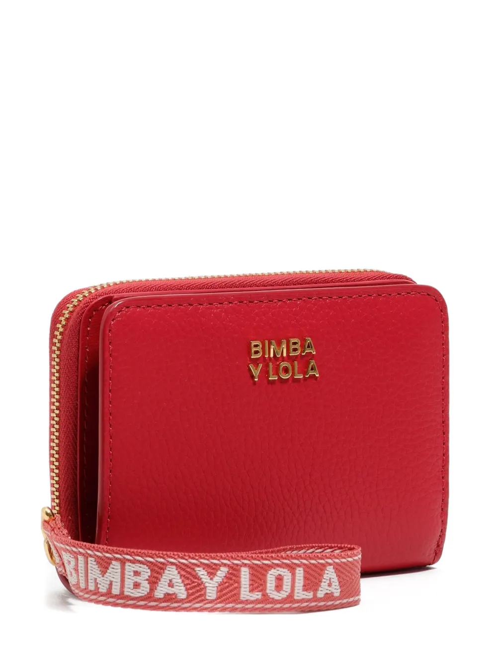 Bimba Y Lola Logo-plaque Zip Leather Wallet In Red