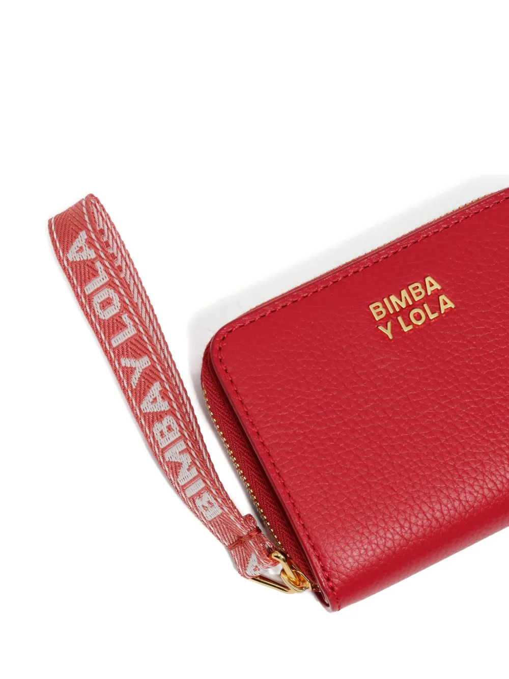 Bimba Y Lola Logo-plaque Zip Leather Wallet In Red