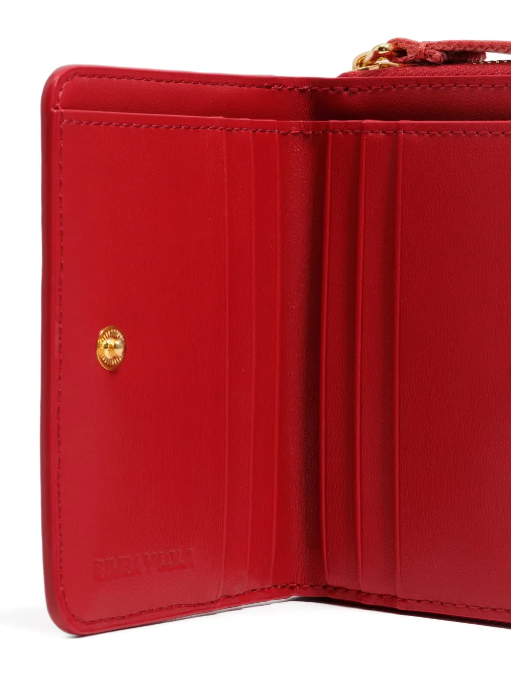 Bimba Y Lola Logo-plaque Zip Leather Wallet In Red