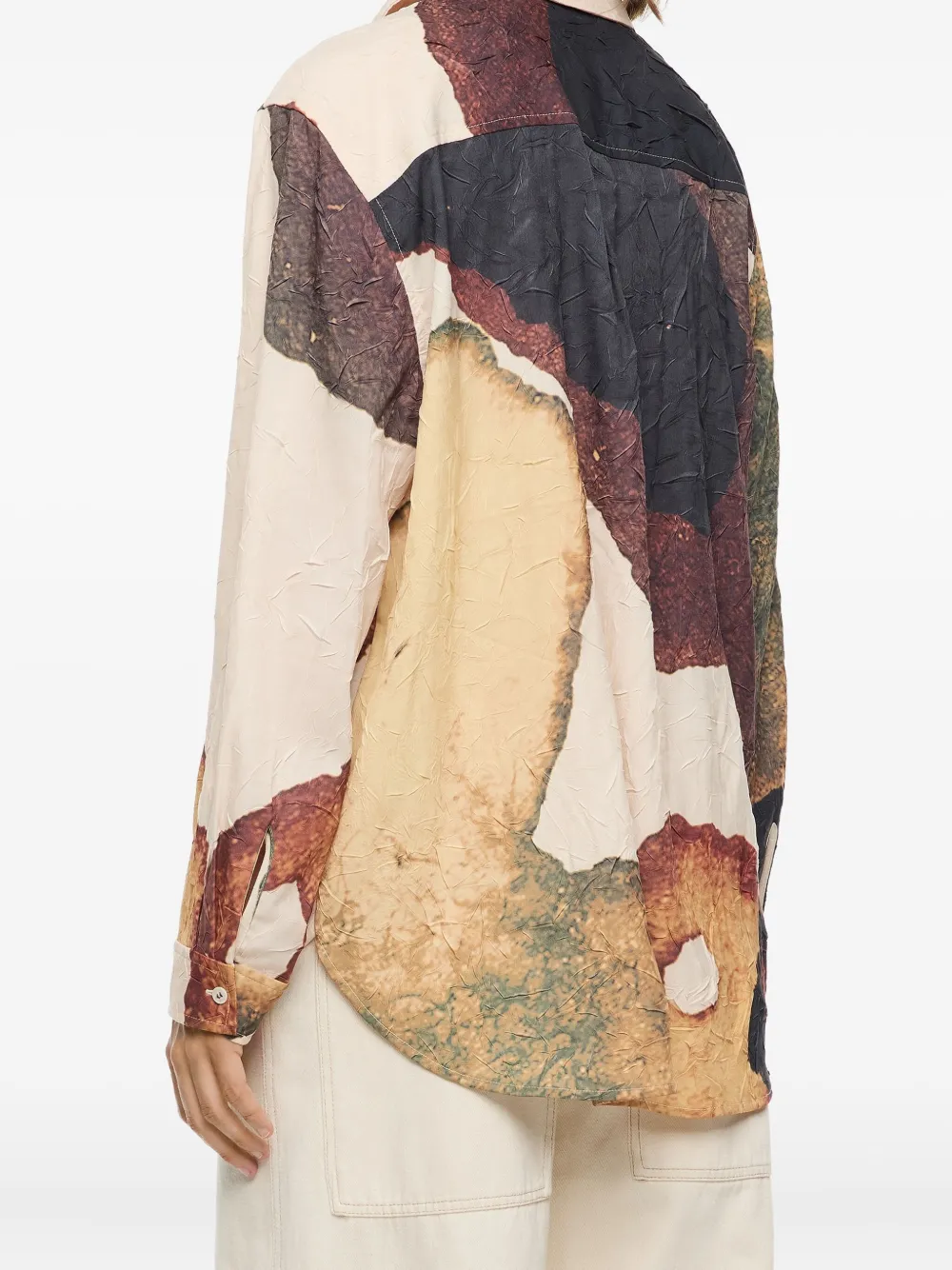 Bimba Y Lola Abstract-print Crinkled Shirt In Multi
