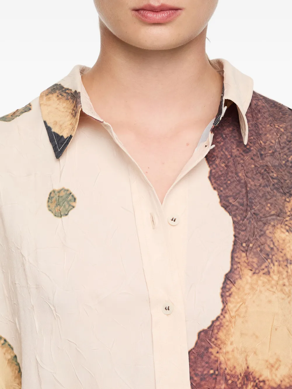 Bimba Y Lola Abstract-print Crinkled Shirt In Multi