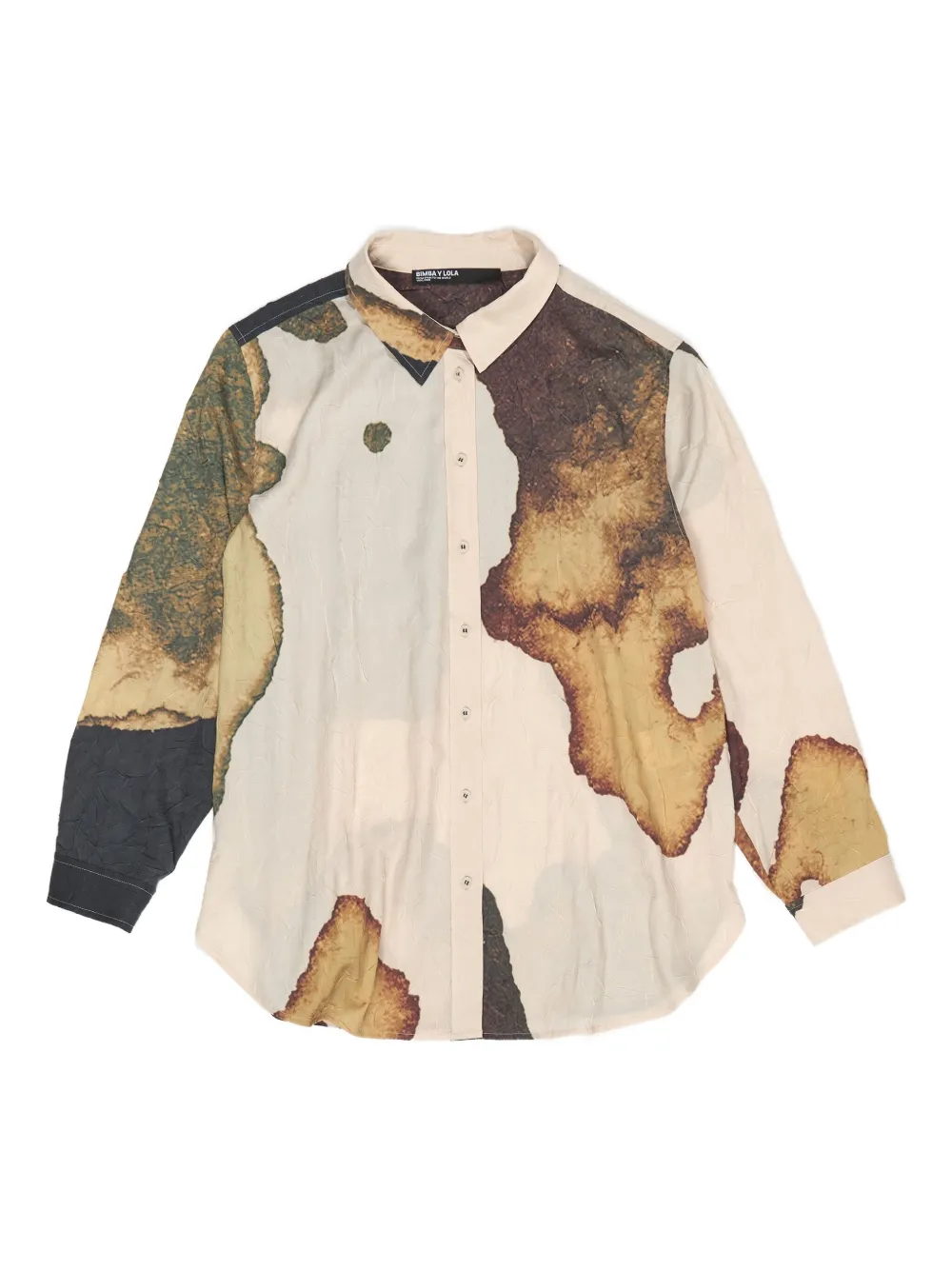 Bimba Y Lola Abstract-print Crinkled Shirt In Multi